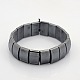 Magnetic Hematite Rectangle Beads Stretch Bracelets for Valentine's Day Gift BJEW-M066-09-1