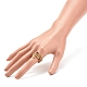 3 Stück Fingerringe mit natürlichen Edelsteinen und Messingperlen im 3-Stil mit 304 Edelstahl-Herzanhängern für Frauen RJEW-JR00470-3