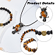 Halskette mit Eulen-Anhänger aus Fibloom-Legierung und Stretch-Armbänder mit Perlen SJEW-FI0001-06-3