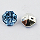 2-Hoyo botones de octágono de acrílico Diamante de imitación de Taiwán BUTT-F016-10mm-11-2