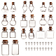 サニークルーガラス瓶  コルクストッパーとアイアンスクリューアイピンペグベイル付き  混合図形  透明  20個/セット AJEW-SC0001-11-1