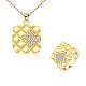 Brass Cubic Zirconia Bridal Party Jewelry Sets SJEW-BB18186-G-1