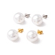 6 paio di orecchini a bottone rotondi con perle di conchiglia EJEW-A067-18B-1