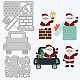 炭素鋼カッティングダイステンシル  DIYスクラップブッキング用  フォトアルバム  装飾的なエンボス加工  紙カード  マットプラチナカラー  クリスマステーマの模様  6.9~9.4x8.1~10x0.08cm  3個/セット DIY-WH0309-412-1