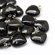 Cuore ciondoli in pietra neri naturali G-Q438-18-1