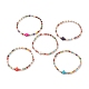 Bracelet extensible en croix synthétique turquoise (teint) avec verre pour femme BJEW-JB07662-5