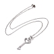 304 Edelstahl-Herz-Skelett-Schlüsselanhänger-Halskette für Frauen STAS-E154-17P-2