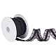 10ヤードのチンロン伸縮性プリーツレーストリム  縫製用  ギフトデコレーション  ブラック  7/8インチ（21mm） OCOR-WH0060-44E-1