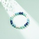 Pulsera elástica con cuentas redondas de perlas de vidrio para mujer BJEW-JB08388-2