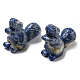 Figuras de ardilla curativas talladas con piedras preciosas naturales y sintéticas DJEW-D012-01I-2