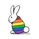 Эмалированная булавка с изображением кролика Rainbow Pride JEWB-F016-23EB-1