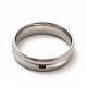 201 Stainless Steel Grooved Finger Ring Settings STAS-P323-05P-2