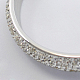 ファッション304のステンレス鋼の結婚式のダイヤモンドの腕輪  ラインストーンビーズで  プラチナ  65mm BJEW-R162-4-2
