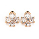 Brass Micro Pave Clear Cubic Zirconia Charms KK-S360-142-NF-1