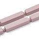 ラバー加工アクリルビーズ  直方体の  ピンク  50x10x10mm  穴：3.5mm X-MACR-T011-13D-1