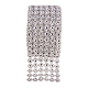 6列プラスチックダイヤモンドメッシュラップロールラインストーンクリスタルリボンケーキ結婚式の装飾  銀  95mm OCOR-WH0030-03-2