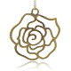 Nickel Free & Lead Free Antique Bronze Tibetan Style Alloy Rose Flower Big Pendants PALLOY-J154-63AB-NR-1