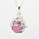 Brass Pregnancy Chime Ball Cage Pendant Necklaces NJEW-F053-08S-03-1