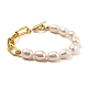 Natürliche Barockperlen Keshi Perlen Perlen Armbänder X-BJEW-JB05317-1