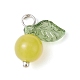 Natürliche Zitronen-Jade-Frucht-Charms PALLOY-JF02431-05-3