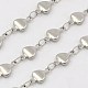 304 Stainless Steel Heart Chains CHS-K001-51-1