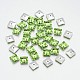 Back Plated Faceted Square Taiwan Acrylic Rhinestone Beads ACRT-M04-6-06-1