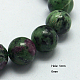 Chapelets de perles de rubis en zoïsite naturelle G-G212-6mm-14-1