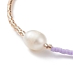 Set di braccialetti di perline intrecciate con perle naturali e semi di vetro da 5 pz 5 colori per donna BJEW-JB08888-5
