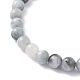 Bracelet extensible en perles d'oeil de faucon naturelles rondes pour fille femme BJEW-JB07151-01-5