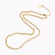 Brass Cable Chain Necklaces NJEW-H206-16G-2