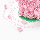 Perlas de alambre de perlas de plástico rosa guirnalda cadena diy boda decoración OCOR-WH0030-01-3