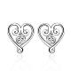 Laiton design de coeur doux superbe zircone cubique boucles d'oreille EJEW-BB08803-S-1