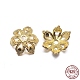 Echte 18k vergoldete 6 Blütenblätter 925 Sterling Silber Perlenkappen STER-M100-26-1