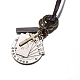 Adjustable Men's Zinc Alloy Pendant and Leather Cord Lariat Necklaces NJEW-BB16019-B-2