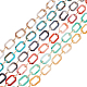 PandaHall 6pcs Acrylic Chain Links 6 Style Linking Chain Rings Imitation Gemstone Linking Chains with Aluminium Oval Links Handmade Paperclip Chains for Purse Jewellery Phone Trouser AJEW-PH0003-92-1