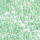 8/0 ガラスシードビーズ  透明の内側の色  丸い穴  ラウンド  薄緑  8/0  3~4x2~3mm  穴：0.8mm  約15000個/袋 SEED-A014-3mm-135-2