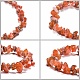 Bracelets extensibles en copeaux de cornaline (teints) BJEW-JB01308-04-3