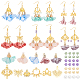 SUNNYCLUE DIY Make 6 Pairs 3D Fabric Cloth Flower Earrings Making Kit Including FLower Charms Chandelier Components Links Glass Beads Jewelry Findings for Adults Women Earring Jewellery Making DIY-SC0015-75-1