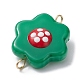 Glass Enamel Flower Connector Charms PALLOY-JF02514-4