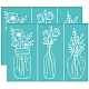 Olycraft 2 pz 3 vasi in stile stencil serigrafico autoadesivo vasi di fiori stencil per serigrafia riutilizzabili stencil a rete trasferimento per t-shirt fai da te pittura su tessuto 7.7x5.5 pollici DIY-WH0337-067-1