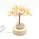 Décorations de lampe de veilleuse d'arbre de copeaux de citrine naturelle PW-WG63079-07-1
