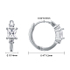 925 серебряная серьга-кольцо с родиевым покрытием STER-I018-09P-2