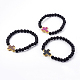Natürliche Lava Rock Perlen Stretch Armbänder BJEW-JB04008-M-1