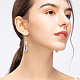 FIBLOOM 4 Pairs 4 Colors Glass Teardrop with Spiral Pattern Dangle Earring EJEW-FI0001-07-6