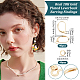 Beebeecraft 1 Box 40Pcs Leverback Earring Findings 18K Gold Plated French Earring Hooks 16x12x2mm Interchangeable Dangle Ear Wire Findings with 40Pcs Open Jump Rings for Jewellery Making DIY-BBC0001-71G-2
