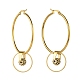 Cubic Zirconia Beads Charm Big Hoop Earrings for Women EJEW-JE04705-2