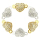 10 Sets 2 Colors Alloy Crystal Rhinestone Magnetic Clasps PALLOY-CJ0002-36-3