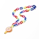Joli collier pendentif en acrylique opaque pour adolescente femme NJEW-JN03752-5