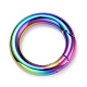 Rainbow Color Vacuum Plating 304 Stainless Steel Spring Gate Rings STAS-E055-23M-1