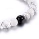 Bracelets extensibles avec perles d'agate noire SJEW-H584-08-3